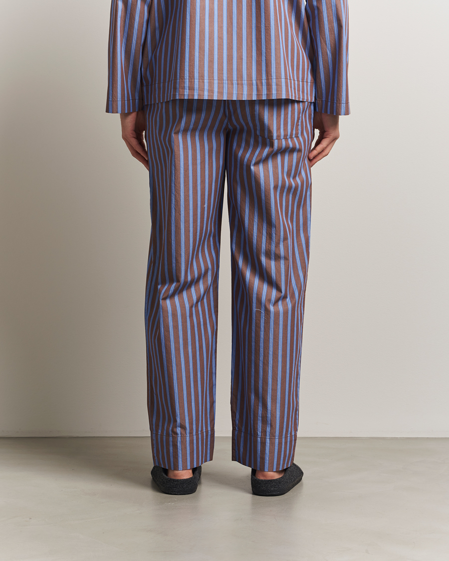 Herren | Schlafanzüge & Bademäntel | Tekla | Poplin Pyjama Pants Chestnut Stripes