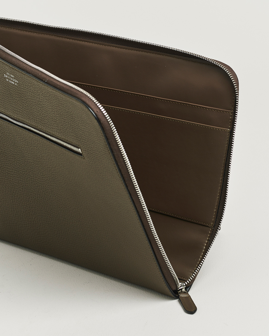 Herren | Taschen | Smythson | Ludlow Small Laptop Case With Dark Olive