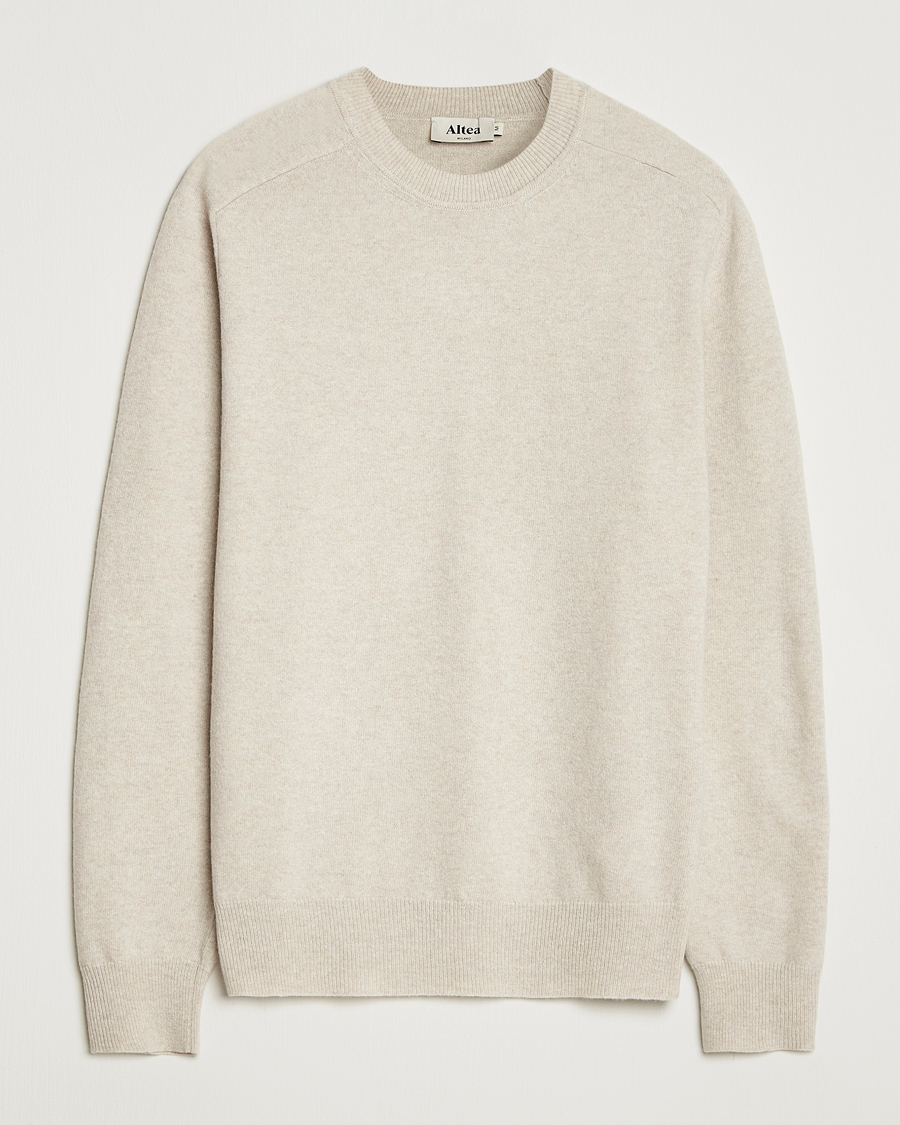Herren | Pullover | Altea | Wool/Cashmere Crew Neck Pullover Beige