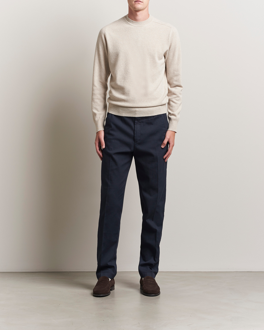 Herren | Pullover | Altea | Wool/Cashmere Crew Neck Pullover Beige