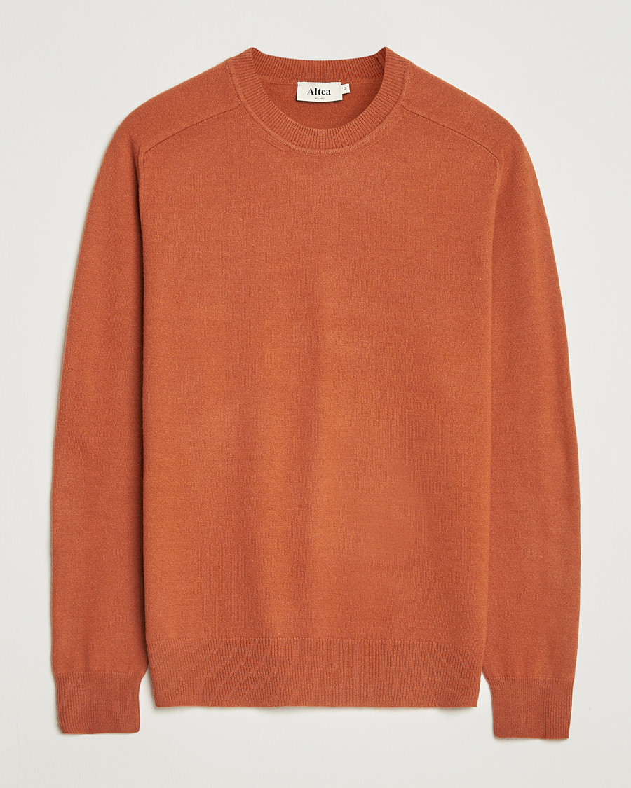 Herren | Pullover | Altea | Wool/Cashmere Crew Neck Pullover Orange