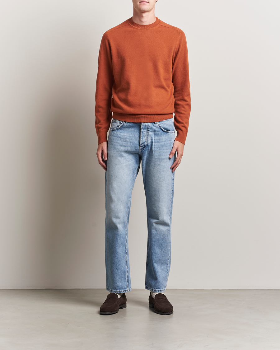 Herren | Pullover | Altea | Wool/Cashmere Crew Neck Pullover Orange