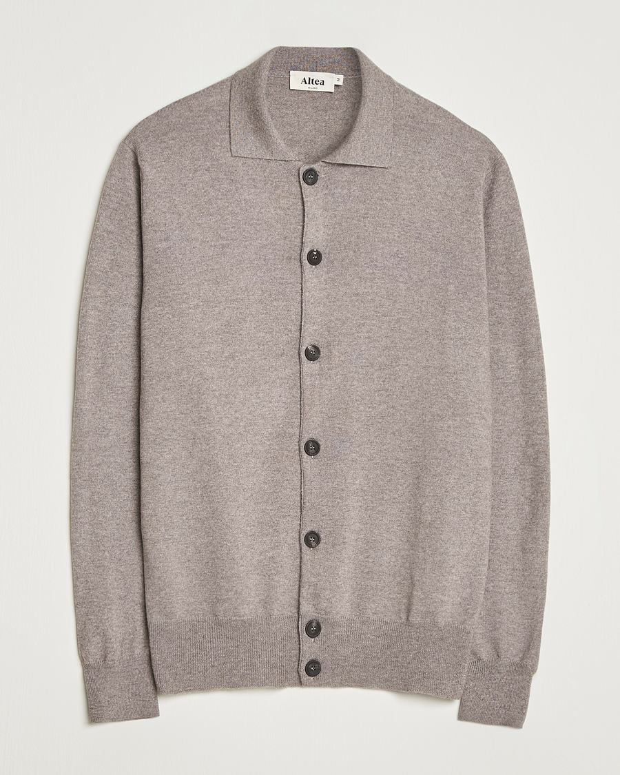 Herren | Pullover | Altea | Merino Wool Cardigan Taupe