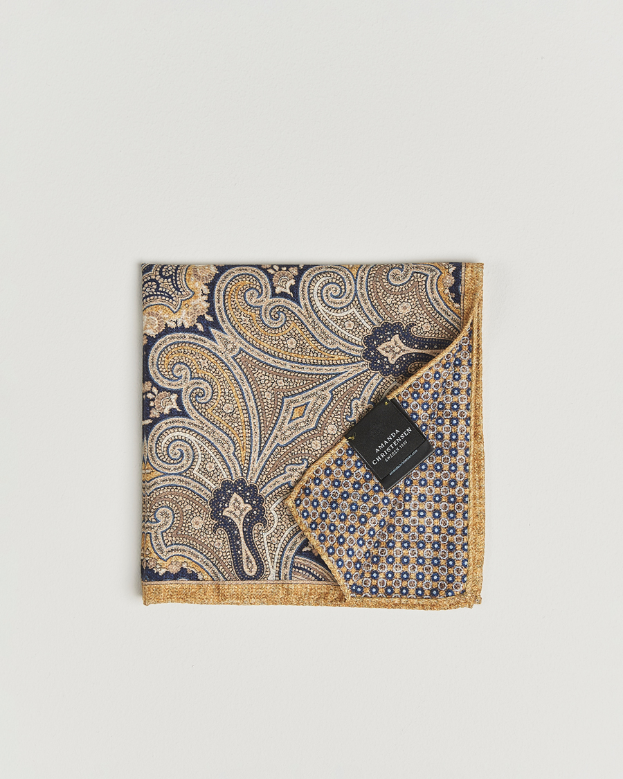 Herren | Einstecktücher | Amanda Christensen | Silk Doublefaced Pocket Square Yellow