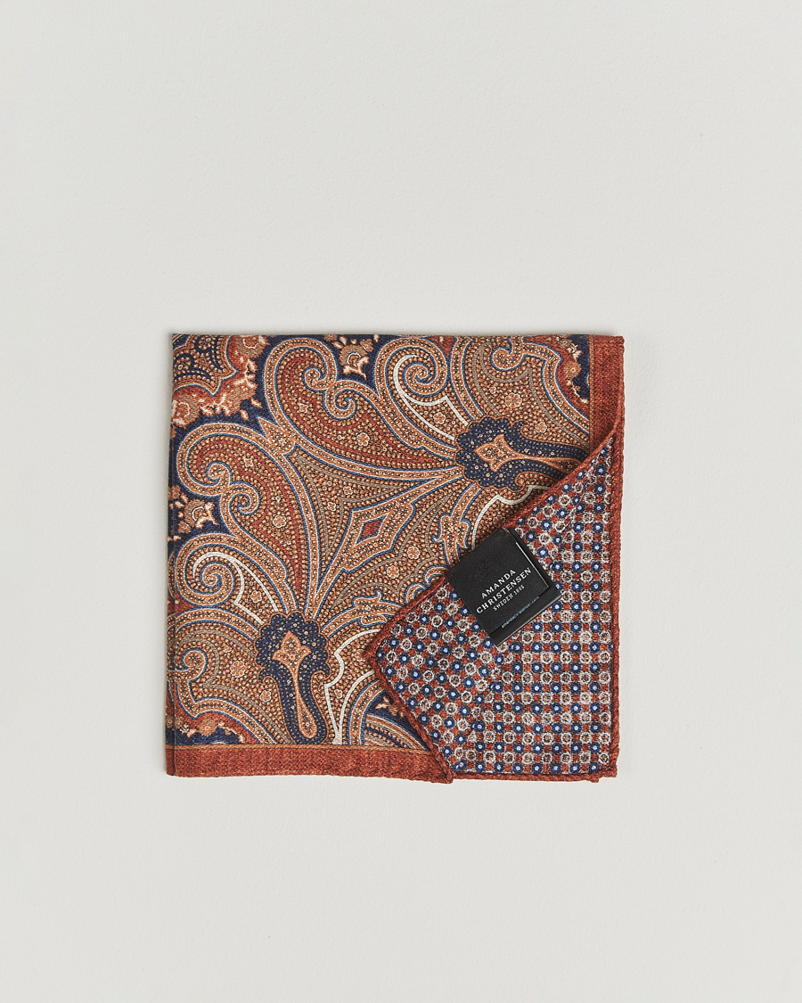 Herren | Einstecktücher | Amanda Christensen | Silk Doublefaced Pocket Square Orange