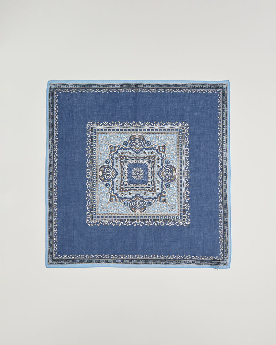 Herren | Tücher | Amanda Christensen | Cotton Voilé Printed Paisley Bandana Navy