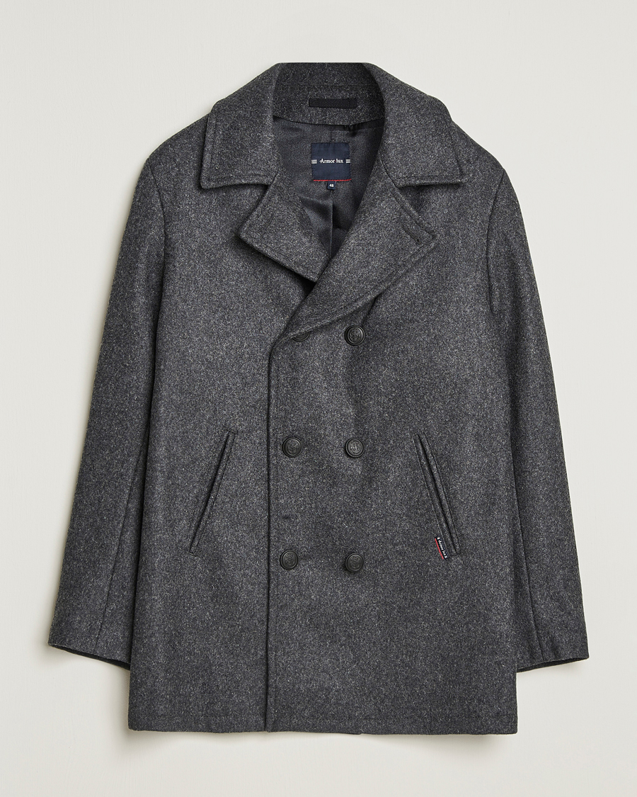 Herren | Jacken | Armor-lux | Kermor Wool Peacoat Grey Melange