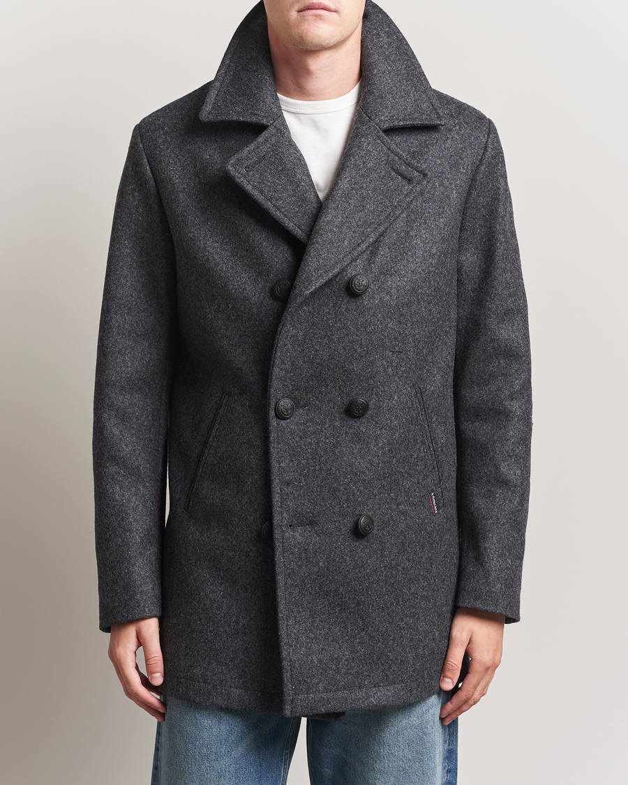 Herren | Jacken | Armor-lux | Kermor Wool Peacoat Grey Melange