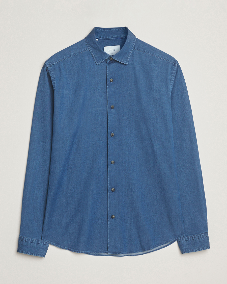 Herren | Hemden | Eton | Casual Fit Denim Shirt Dark Wash