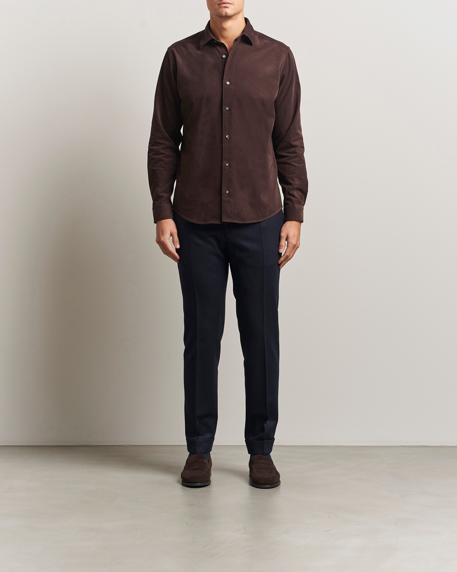 Herren | Hemden | Eton | Casual Fit Corduroy Shirt Dark Brown