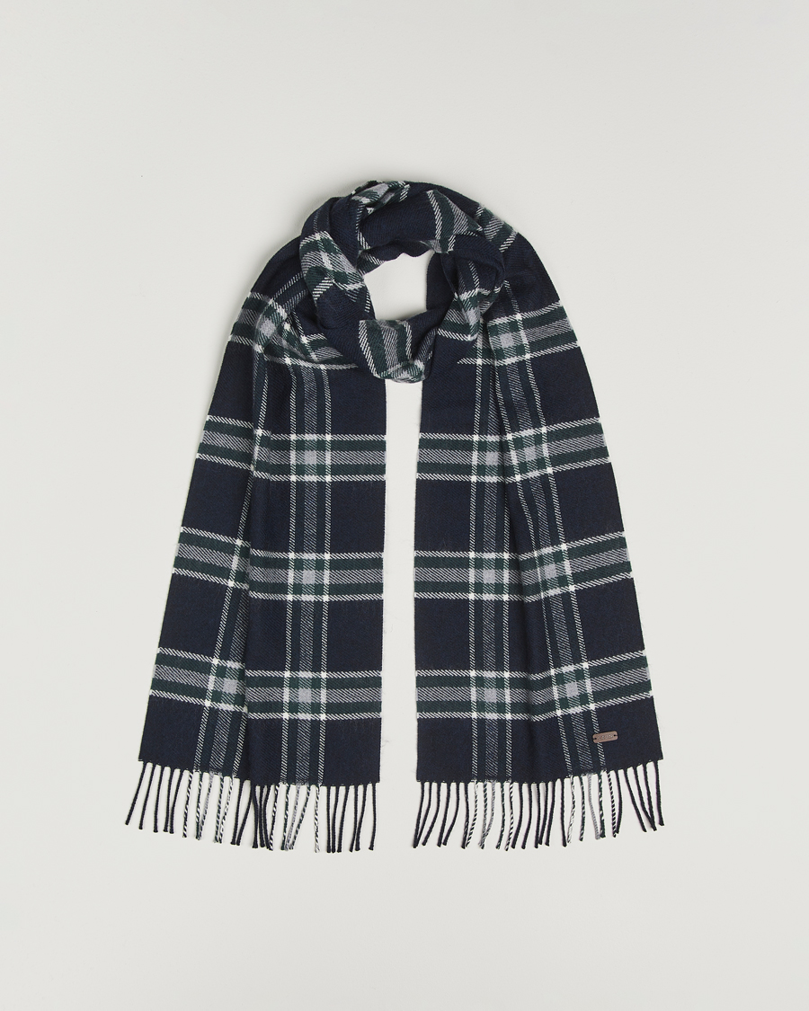 Herren | Schals | Eton | Merino Wool Checked Scarf Navy