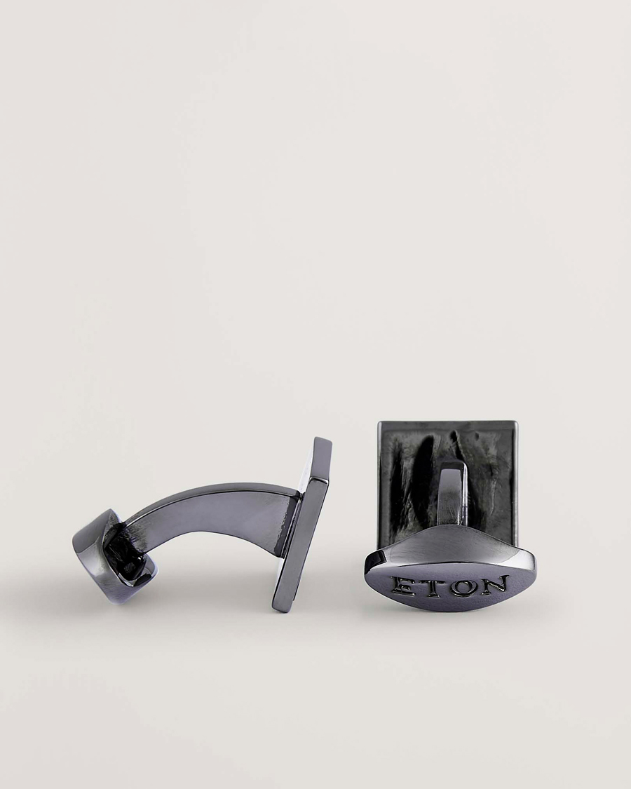 Herren | Manschettenknöpfe | Eton | Mother of Pearl Cufflink Dark Grey