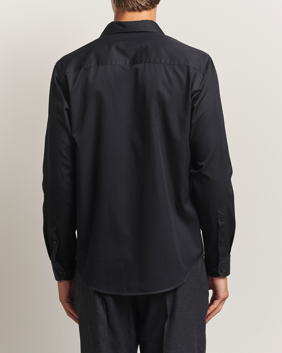 Herren | Hemden | Eton | Casual Fit Garment Washed One Piece Collar Shirt Black