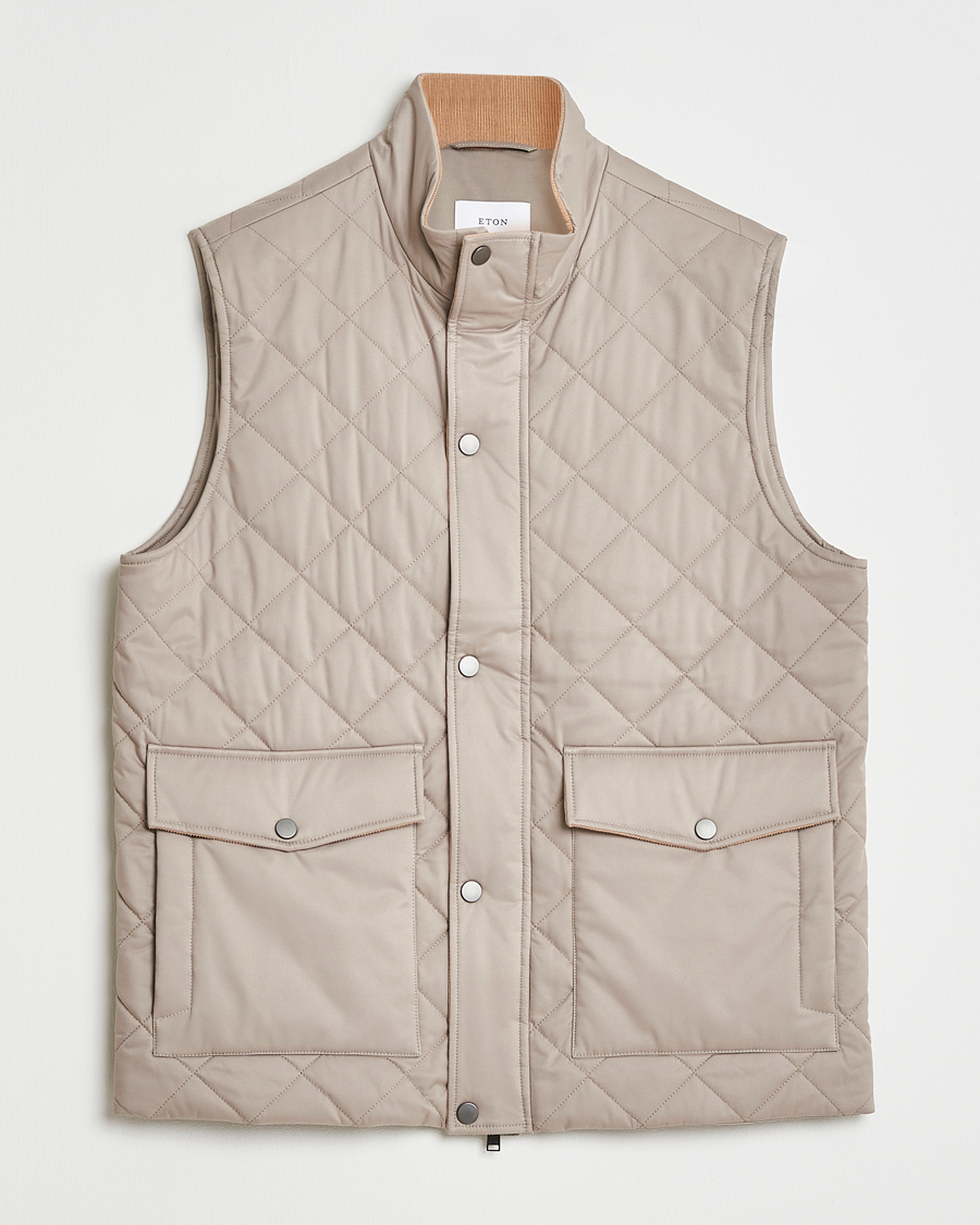 Herren | Westen | Eton | Quilted Shell Vest Beige