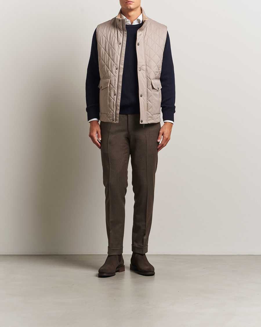 Herren | Westen | Eton | Quilted Shell Vest Beige