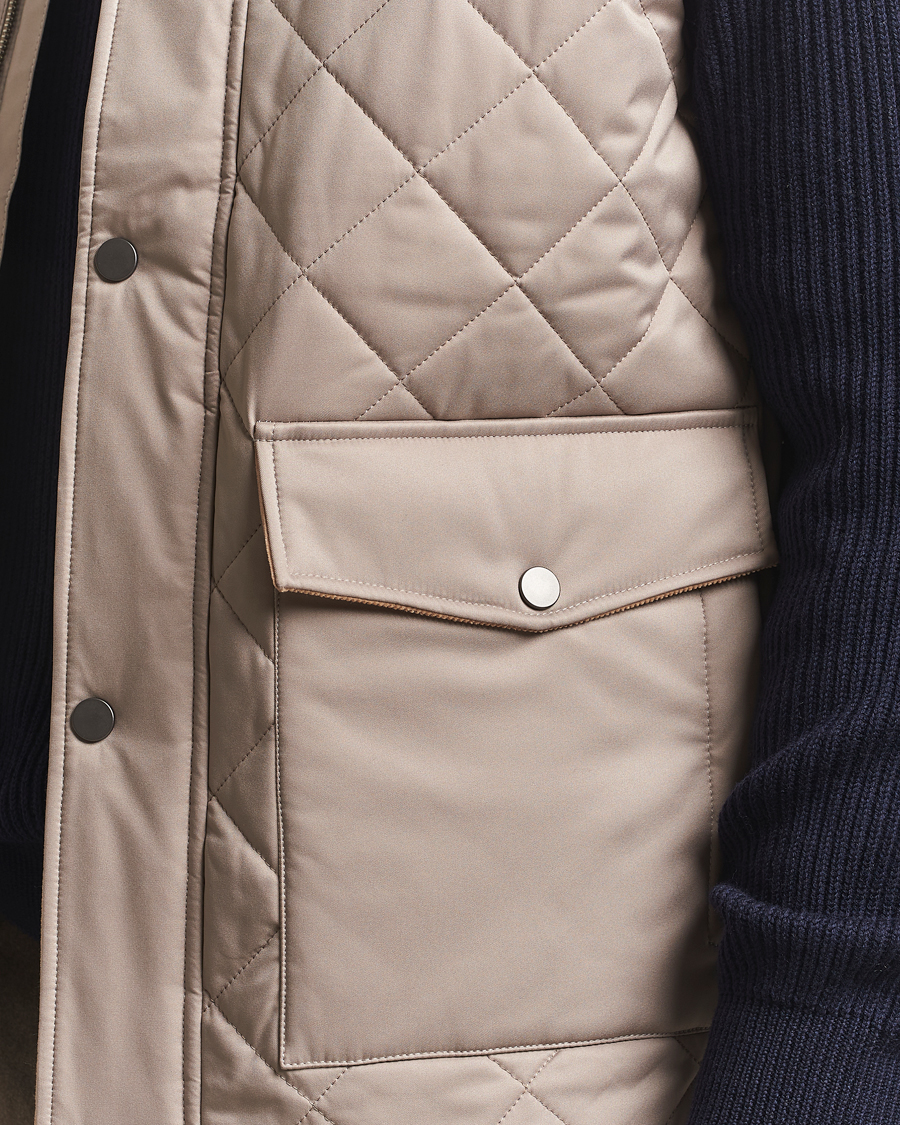 Herren | Westen | Eton | Quilted Shell Vest Beige