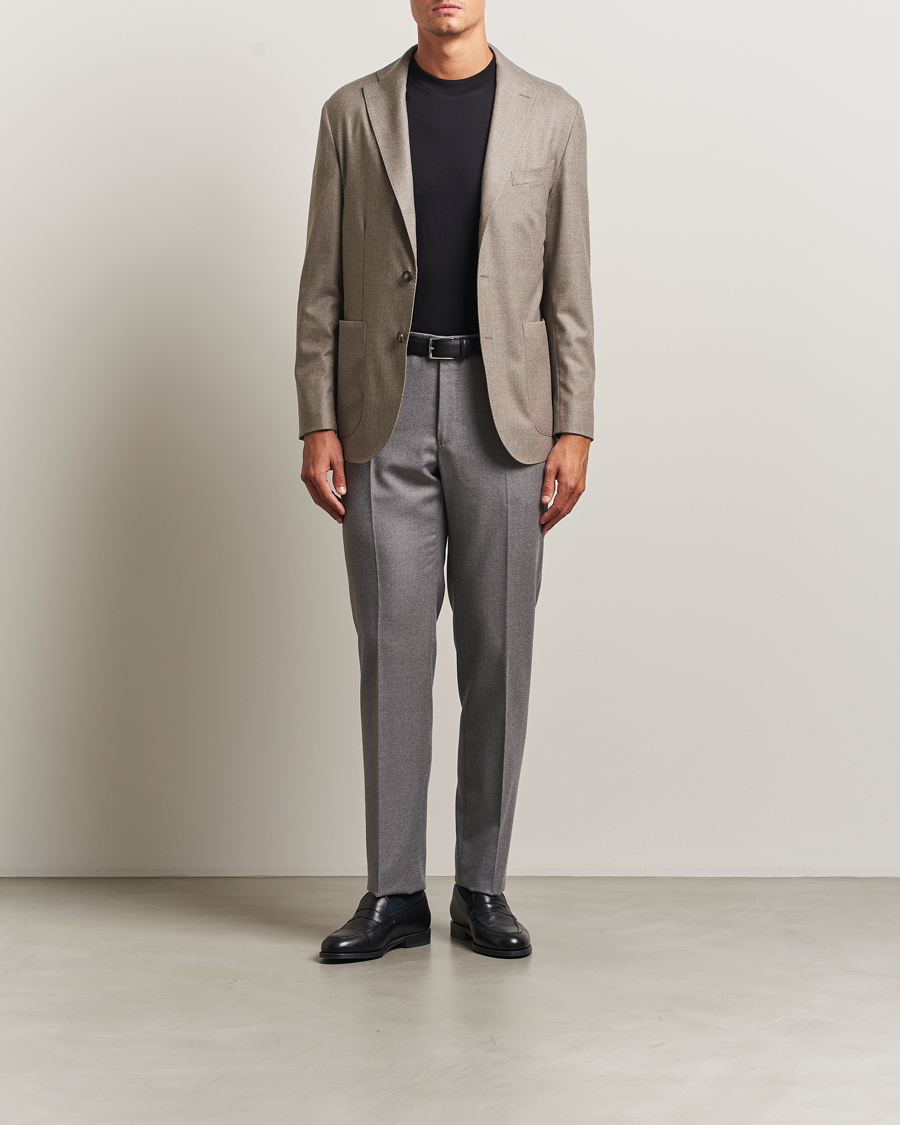 Herren | Sakkos | Eton | Wool Flannel Patch Pocket Blazer Beige