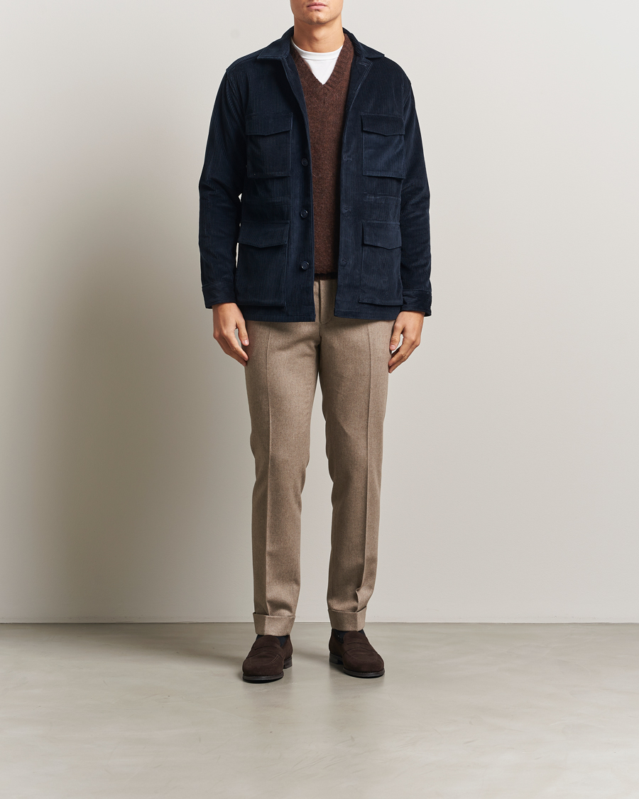 Herren | Jacken | Eton | Corduroy Field Jacket Navy