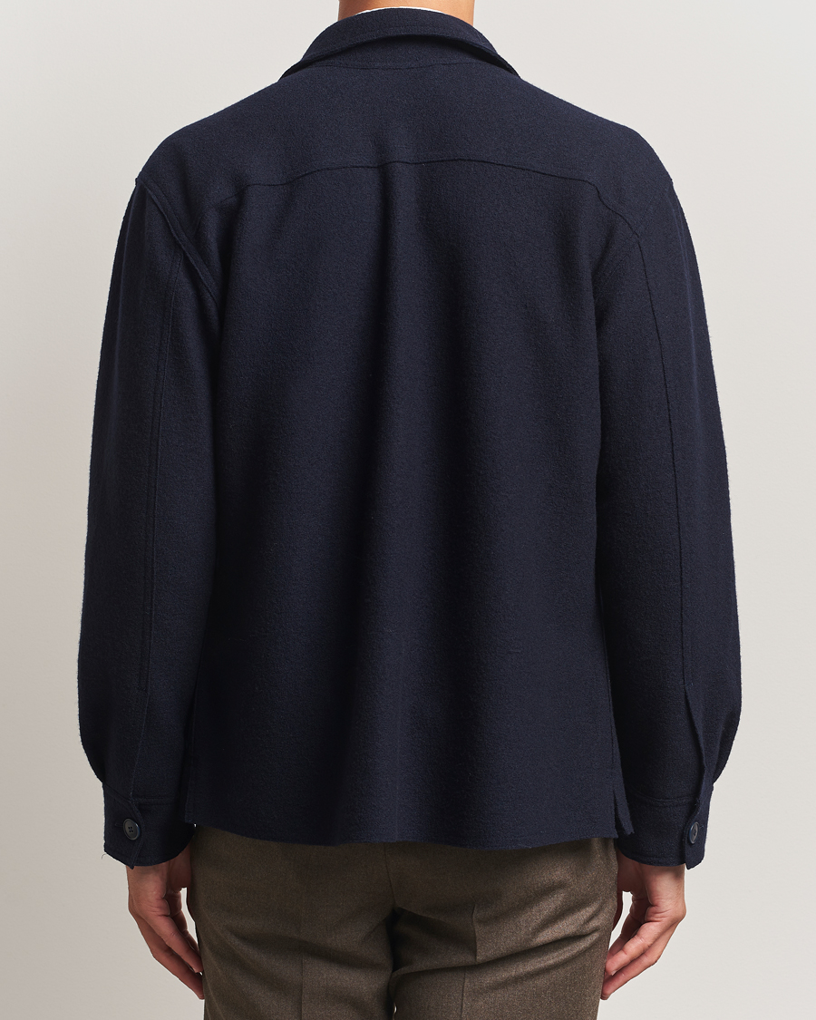 Herren | Hemden | Eton | Boiled Wool Overshirt Navy