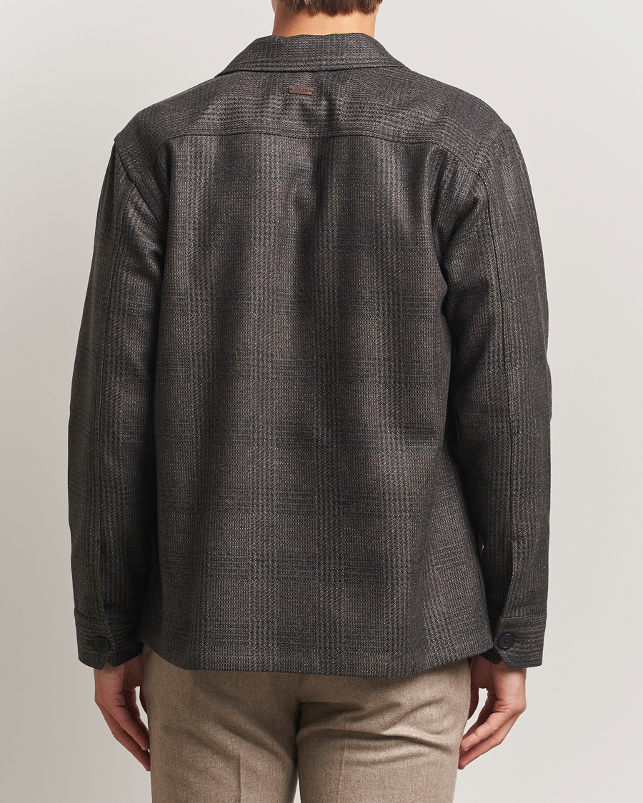 Herren | Hemden | Eton | Wool/Cashmere Checked Overshirt Dark Grey