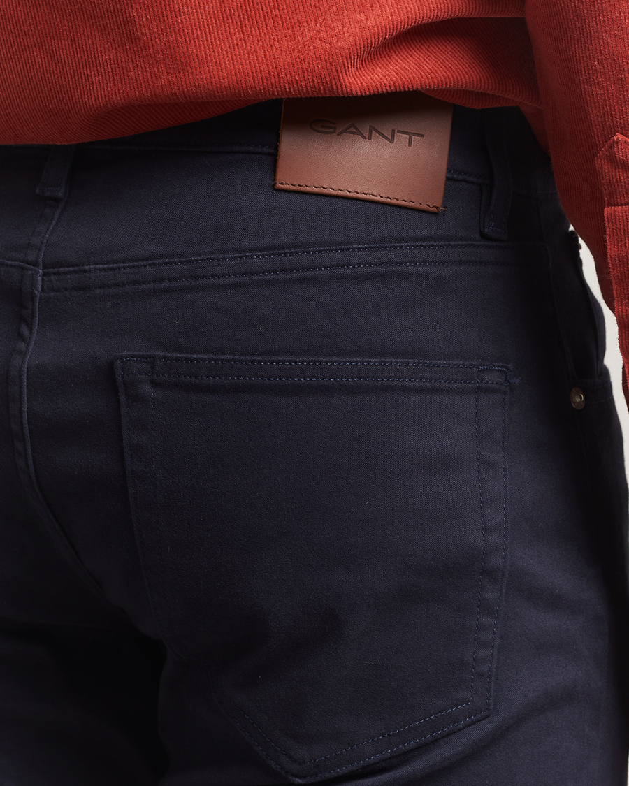 Herren | Hosen | Gant | Regular Fit Moleskin 5-Pocket Trousers Evening Blue