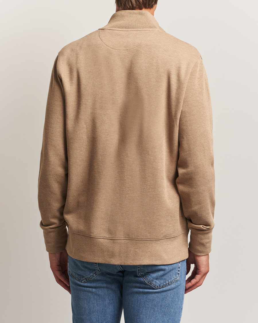 Herren | Pullover | GANT | Sacker Rib Full Zip Khaki Melange