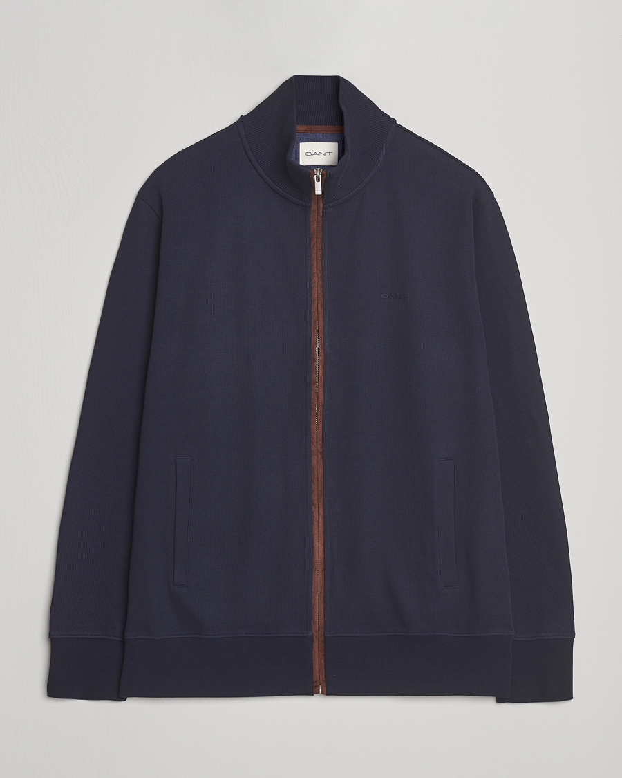 Herren | Pullover | GANT | Sacker Rib Full Zip Evening Blue