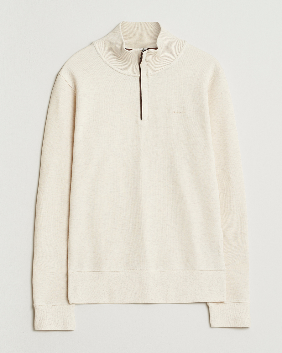 Herren | Pullover | GANT | Sacker Rib Half Zip Cream