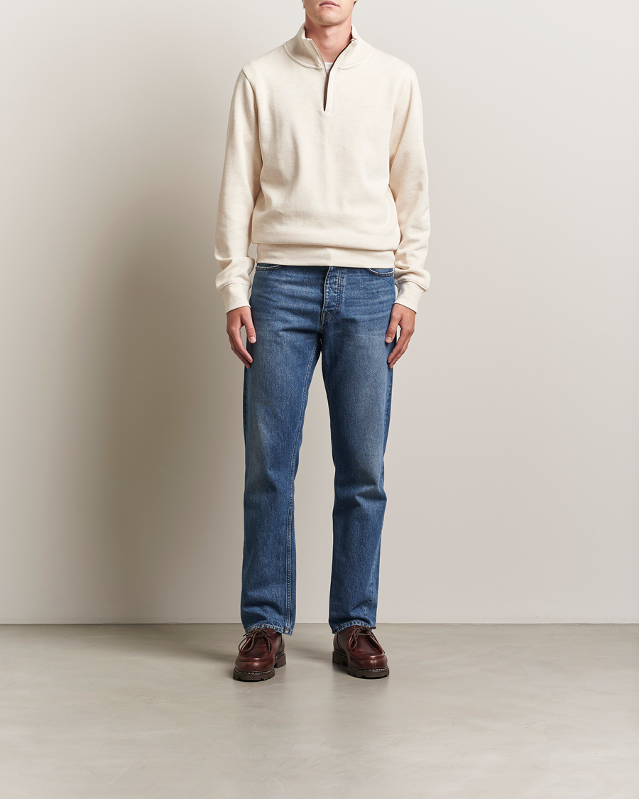 Herren | Pullover | GANT | Sacker Rib Half Zip Cream