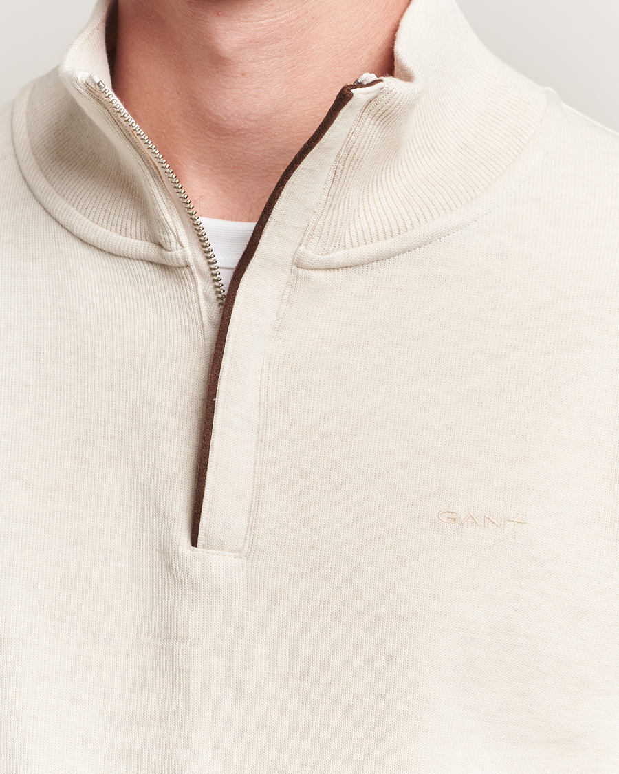 Herren | Pullover | GANT | Sacker Rib Half Zip Cream