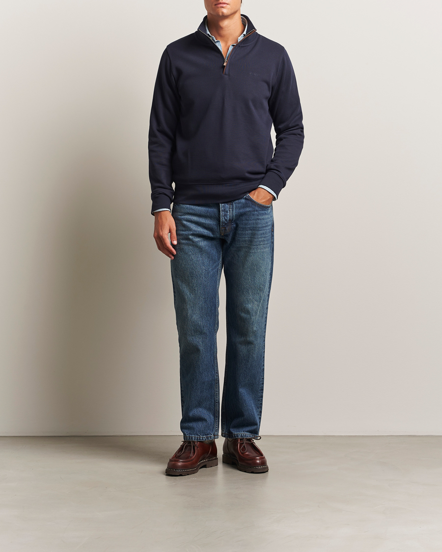 Herren | Pullover | GANT | Sacker Rib Half Zip Evening Blue