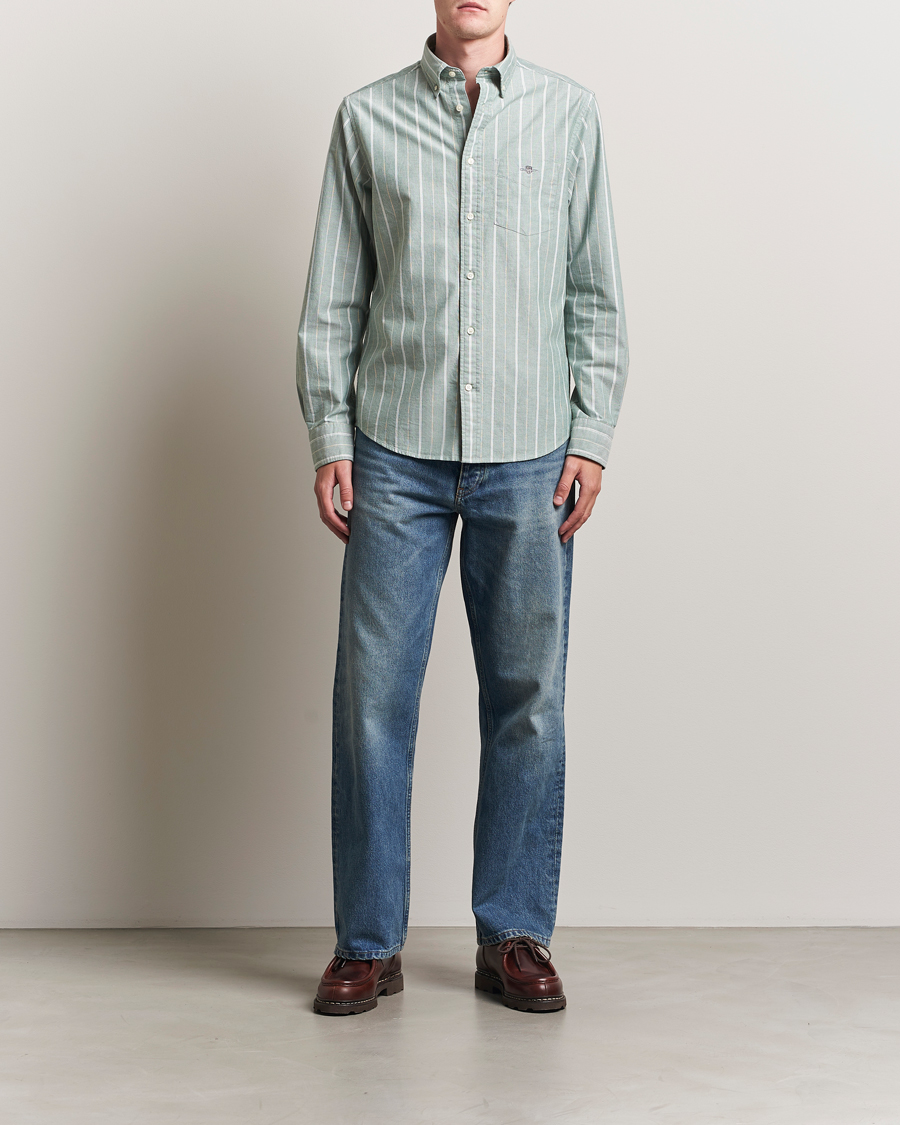 Herren | Hemden | GANT | Regular Fit Classic Striped Oxford Shirt Forest Green