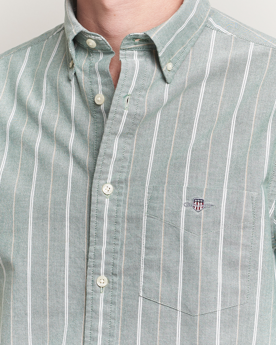 Herren | Hemden | GANT | Regular Fit Classic Striped Oxford Shirt Forest Green