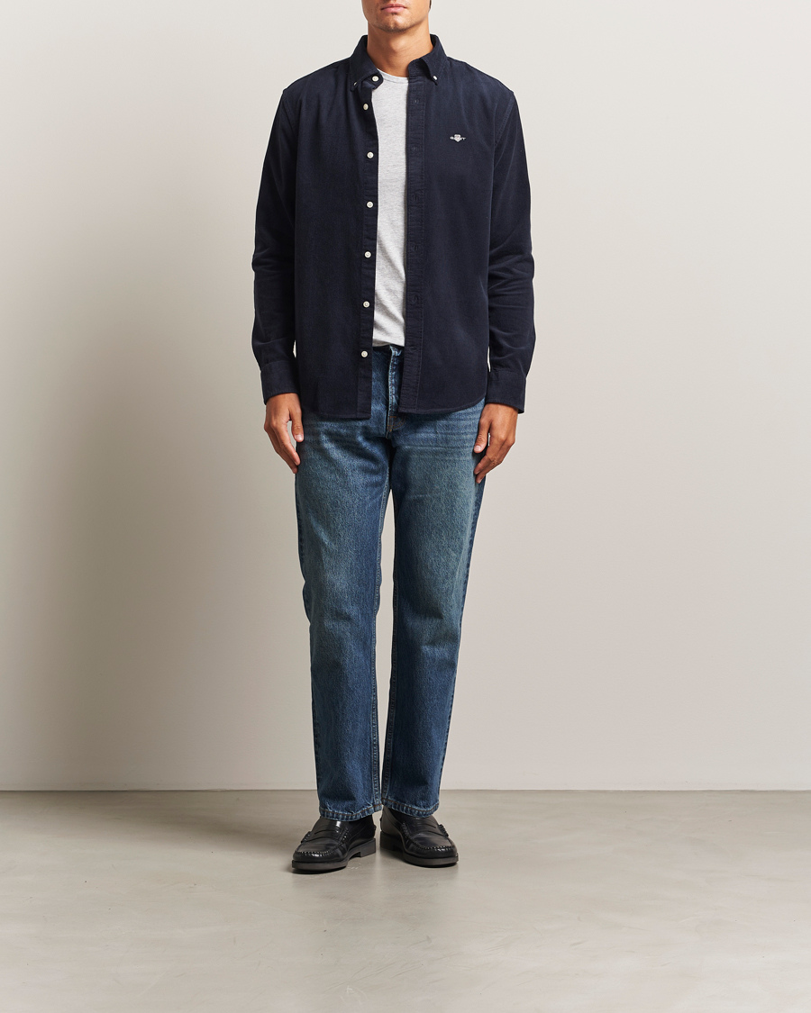 Herren | Hemden | Gant | Regular Fit Corduroy Shirt Evening Blue