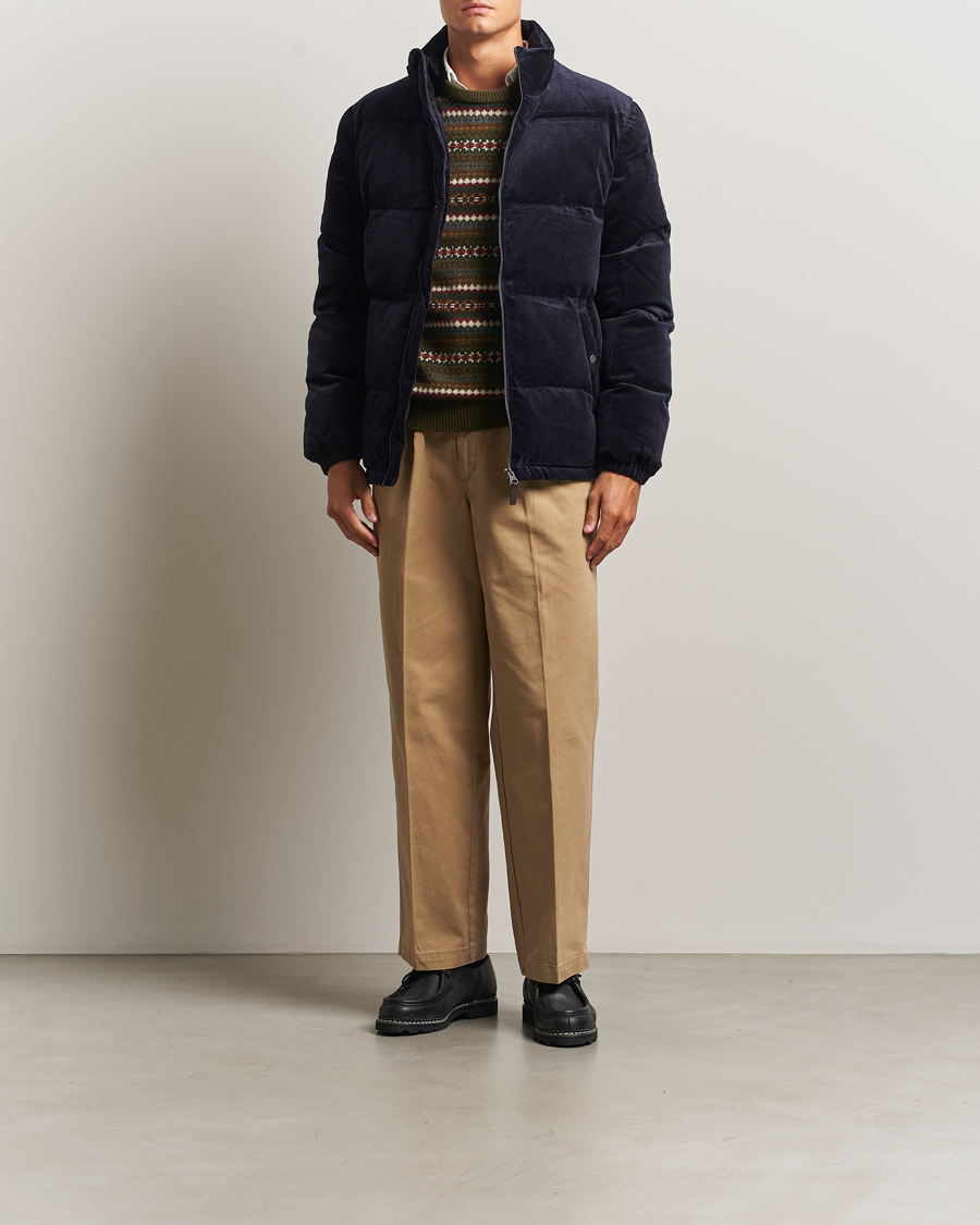 Herren | Jacken | GANT | Corduroy Down Puffer Jacker Evening Blue