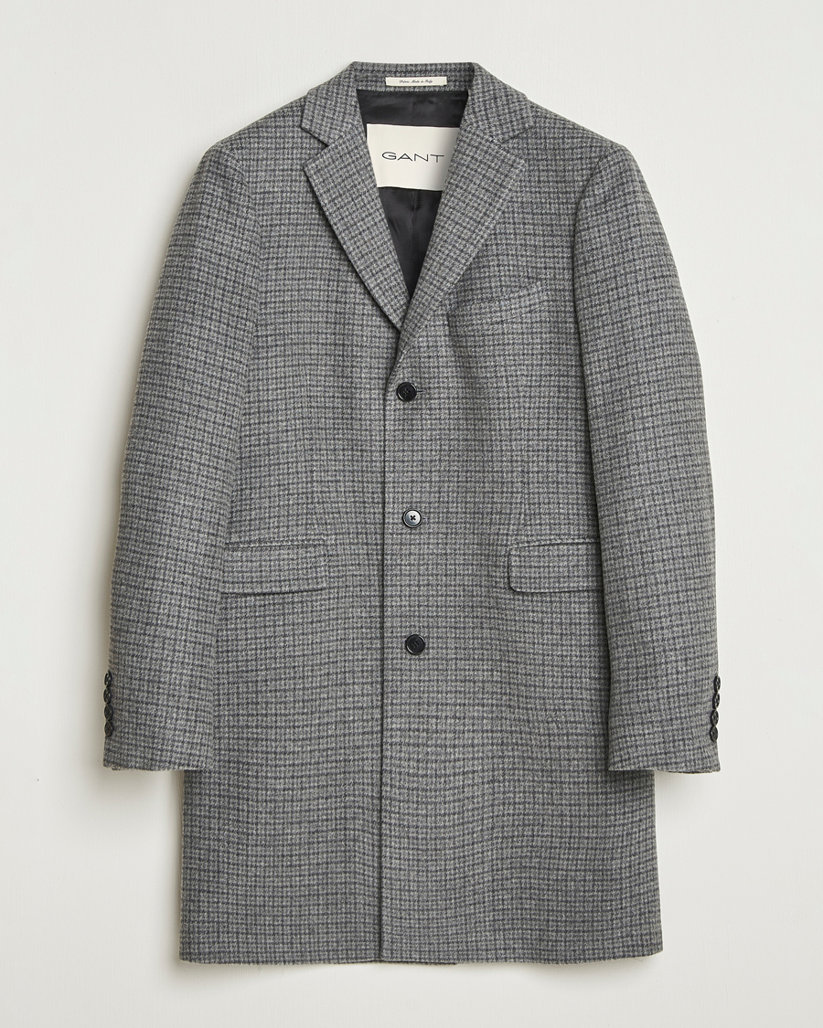 Herren | Jacken | GANT | Classic Wool Houndstooth Coat Black