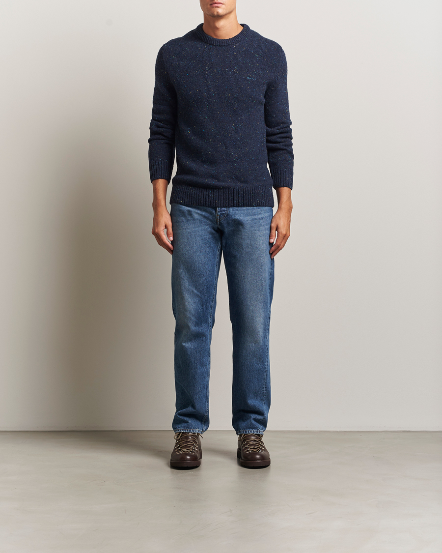 Herren | Pullover | GANT | Neps Wool Crew Neck Evening Blue