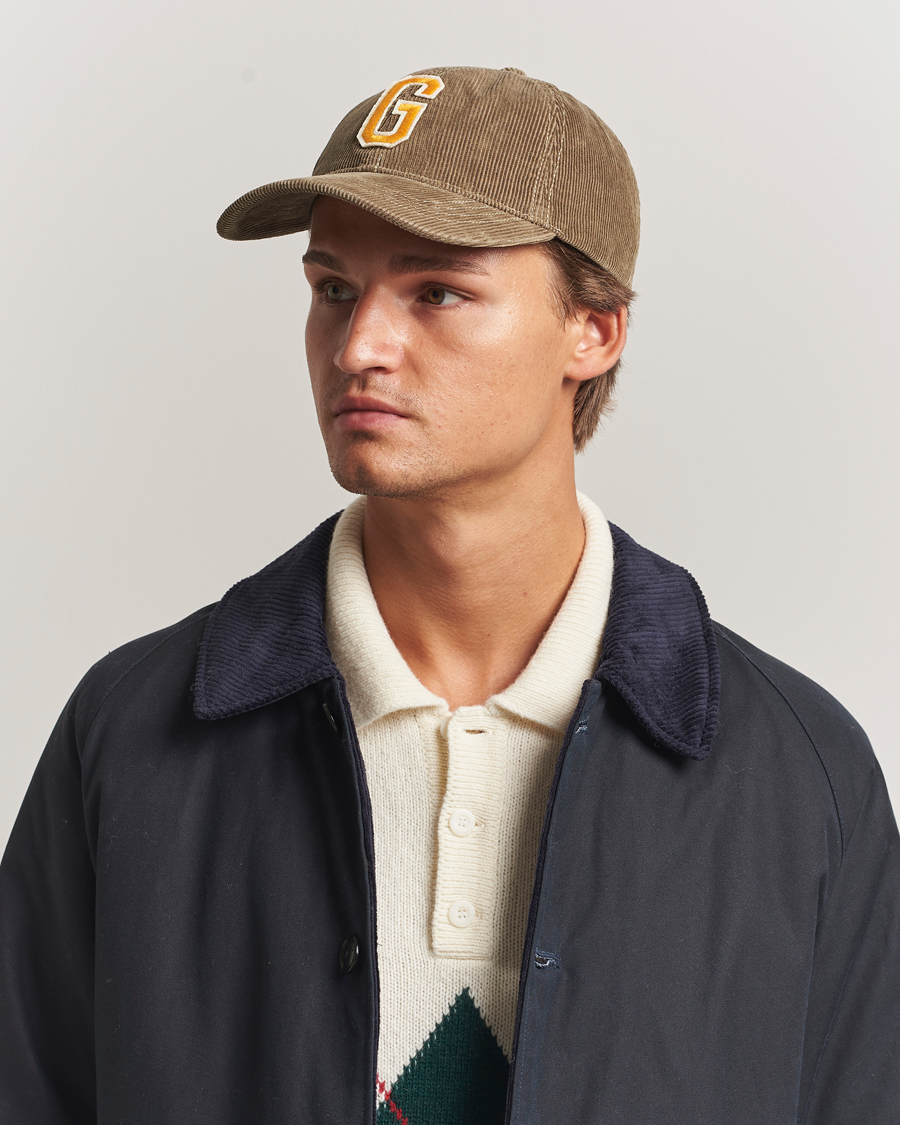 Herren | Hüte & Mützen | GANT | G Badge Corduroy Cap Taupe Beige