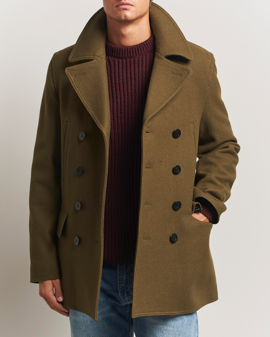 Herren | Jacken | Gloverall | Churchill Reefer Peacoat Loden Green
