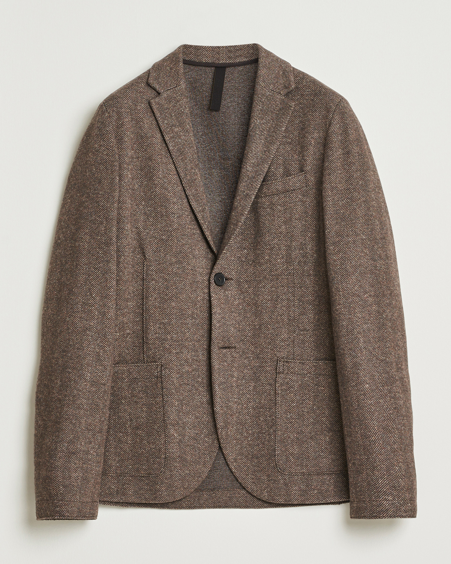 Herren | Sakkos | Harris Wharf London | Two Button Herringbone Blazer Brown