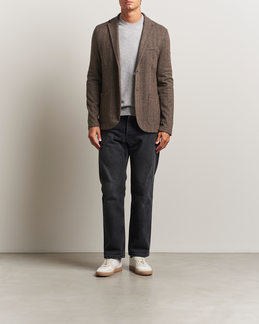 Herren | Sakkos | Harris Wharf London | Two Button Herringbone Blazer Brown