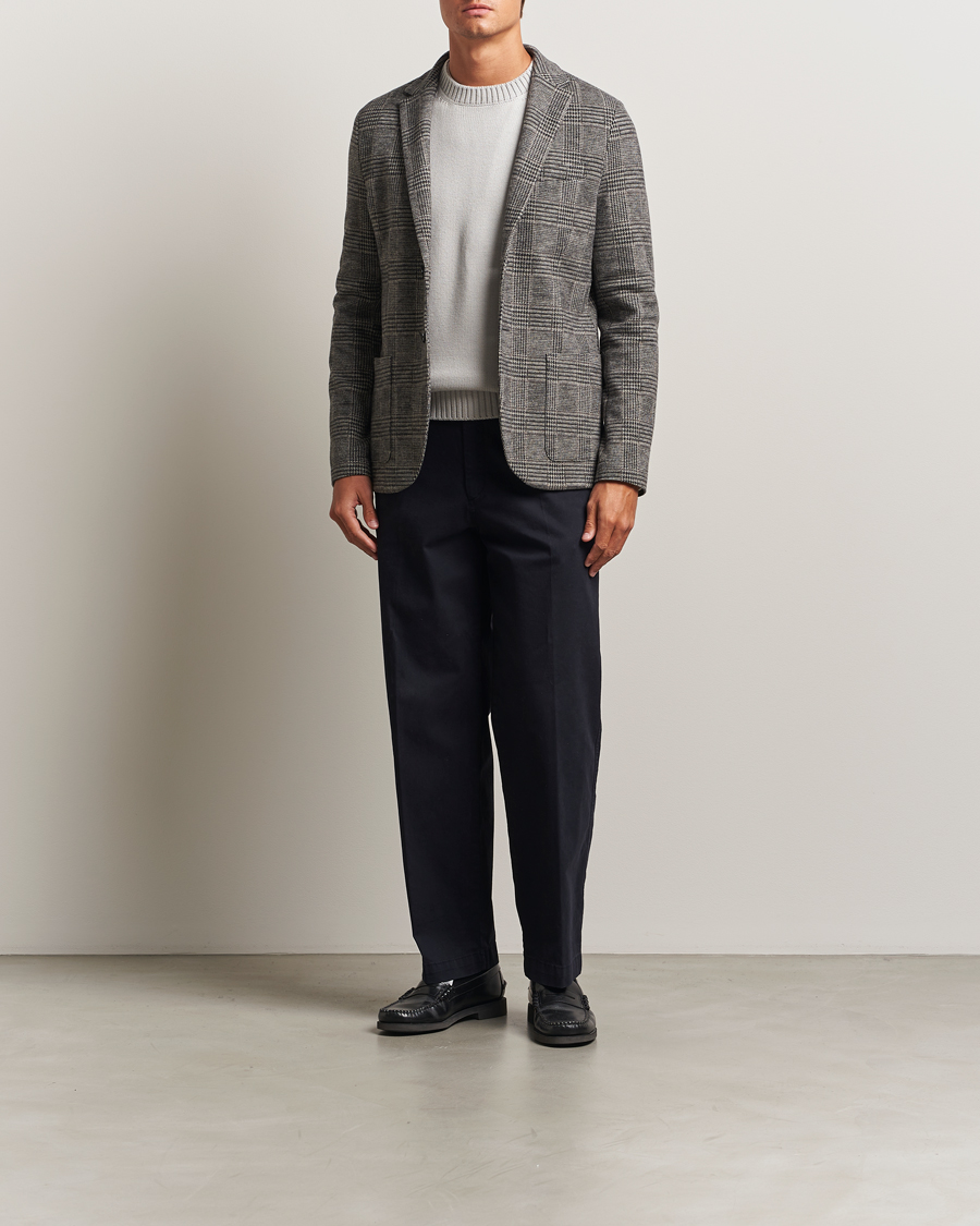 Herren | Sakkos | Harris Wharf London | Two Button Loro Piana Checked Wool Blazer Black/White