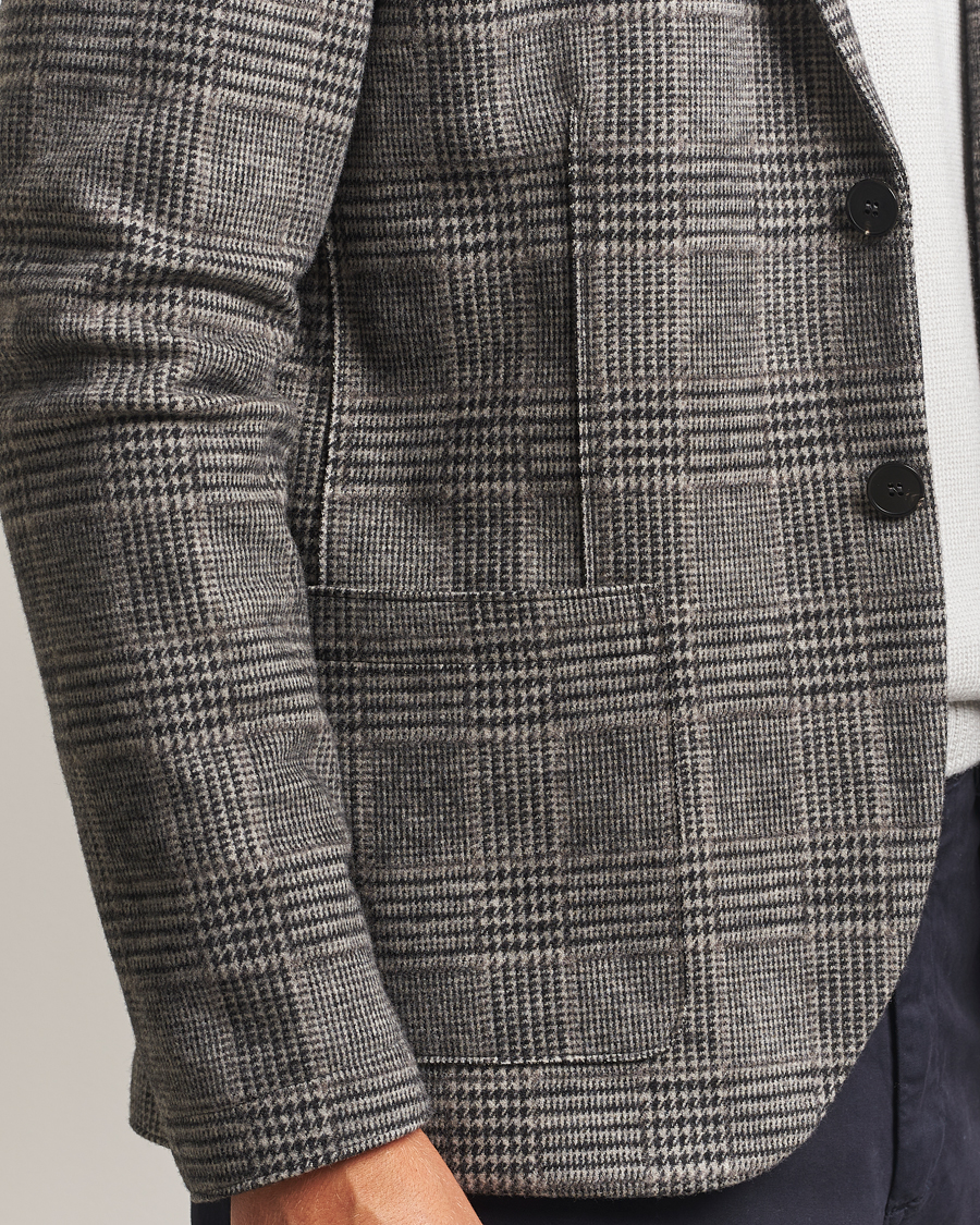 Herren | Sakkos | Harris Wharf London | Two Button Loro Piana Checked Wool Blazer Black/White