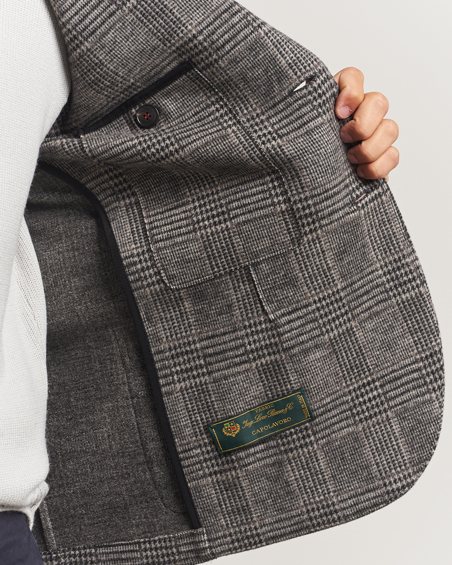 Herren | Sakkos | Harris Wharf London | Two Button Loro Piana Checked Wool Blazer Black/White