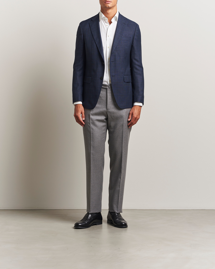 Herren | Sakkos | BOSS BLACK | Hutson Wool Checked Blazer Open Blue