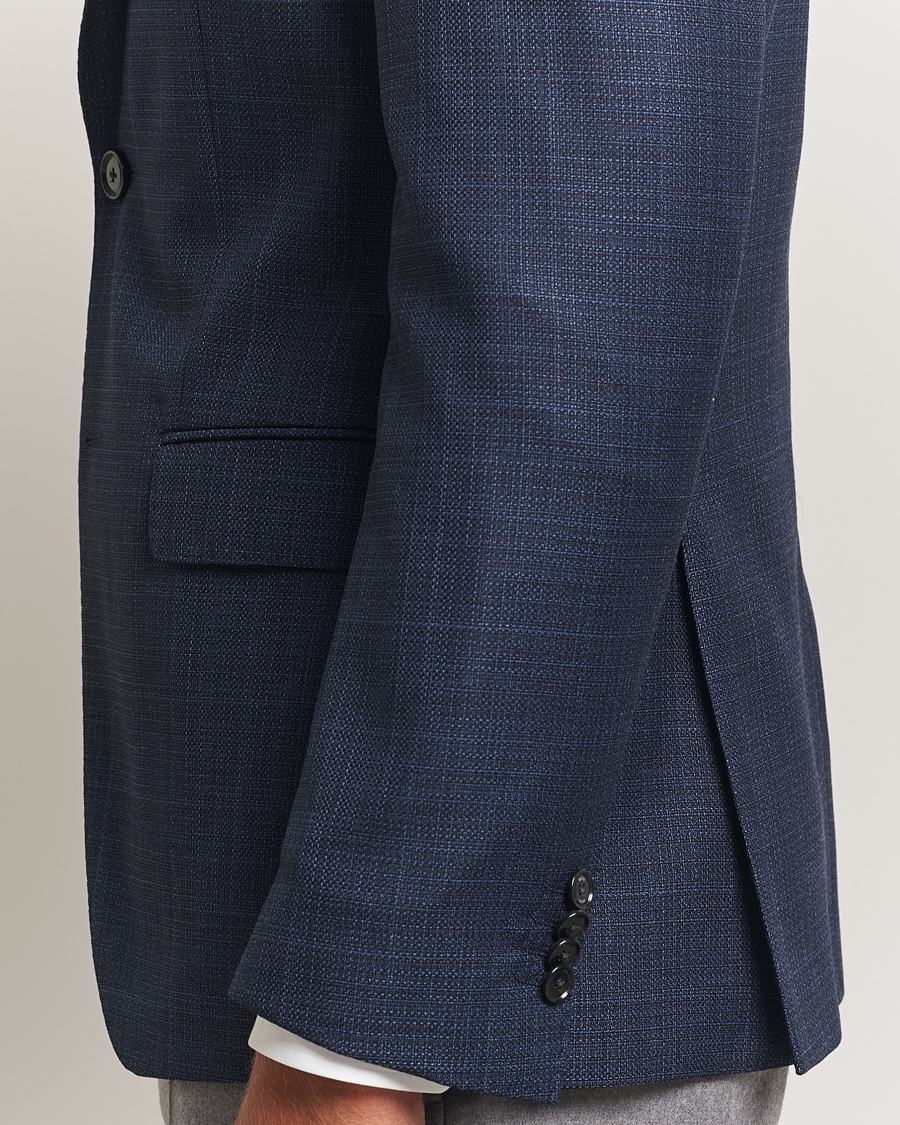 Herren | Sakkos | BOSS BLACK | Hutson Wool Checked Blazer Open Blue