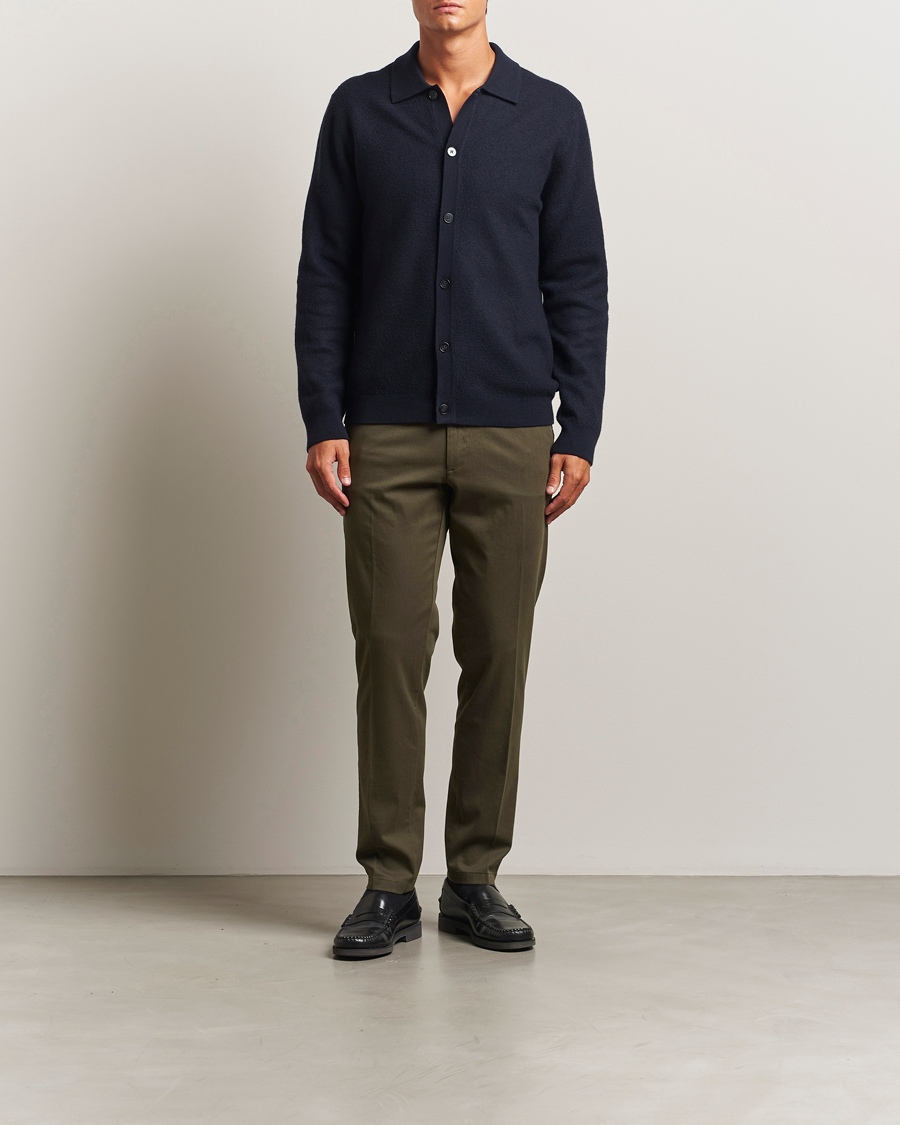 Herren | Hosen | BOSS BLACK | Kane Brushed Cotton Pleated Trousers Open Green