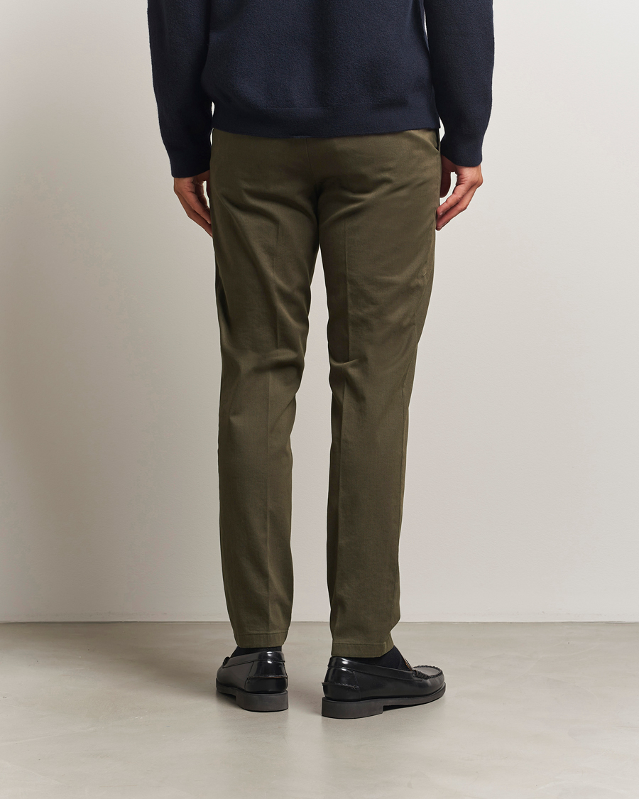 Herren | Hosen | BOSS BLACK | Kane Brushed Cotton Pleated Trousers Open Green