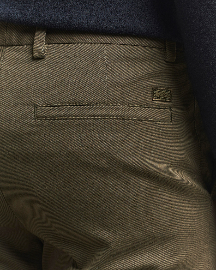 Herren | Hosen | BOSS BLACK | Kane Brushed Cotton Pleated Trousers Open Green