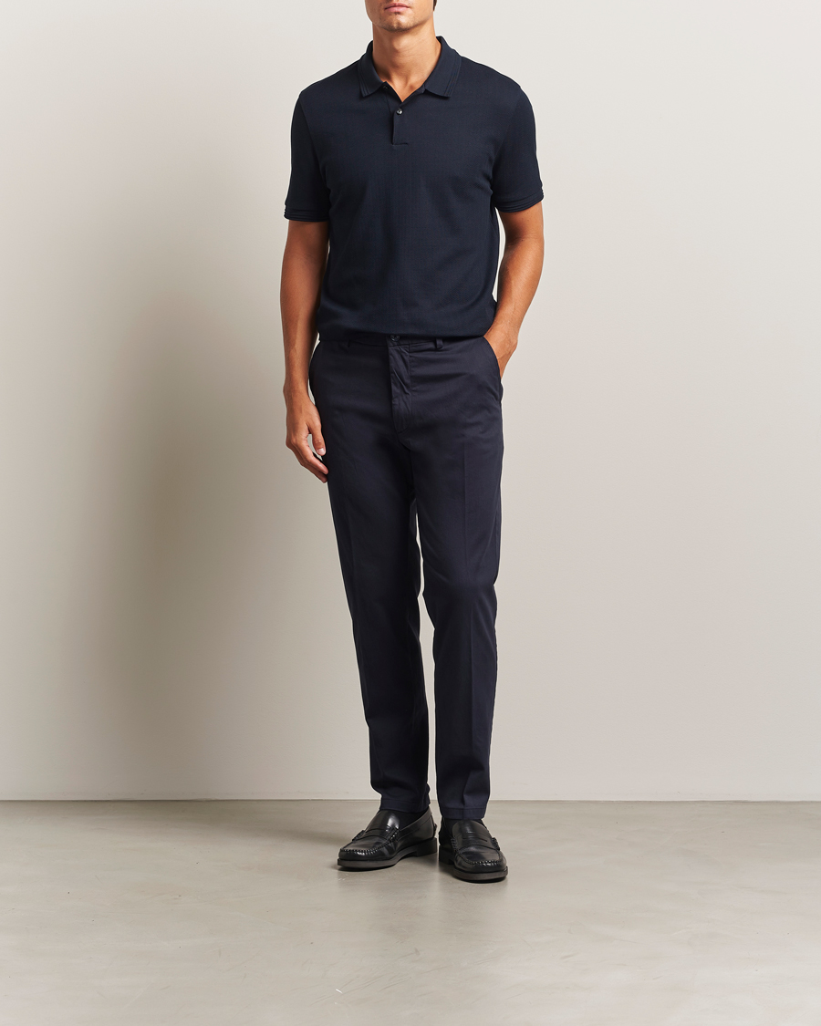 Herren | Hosen | BOSS BLACK | Kane Brushed Cotton Pleated Trousers Dark Blue